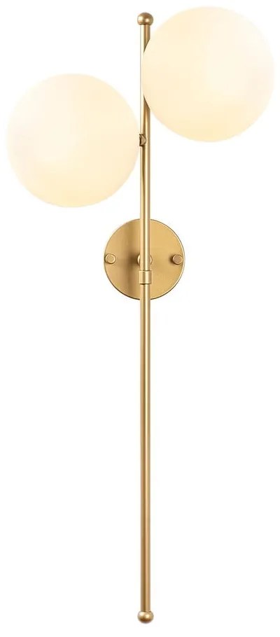 Biele/v mosadznej farbe nástenné svietidlo Fazli – Opviq lights