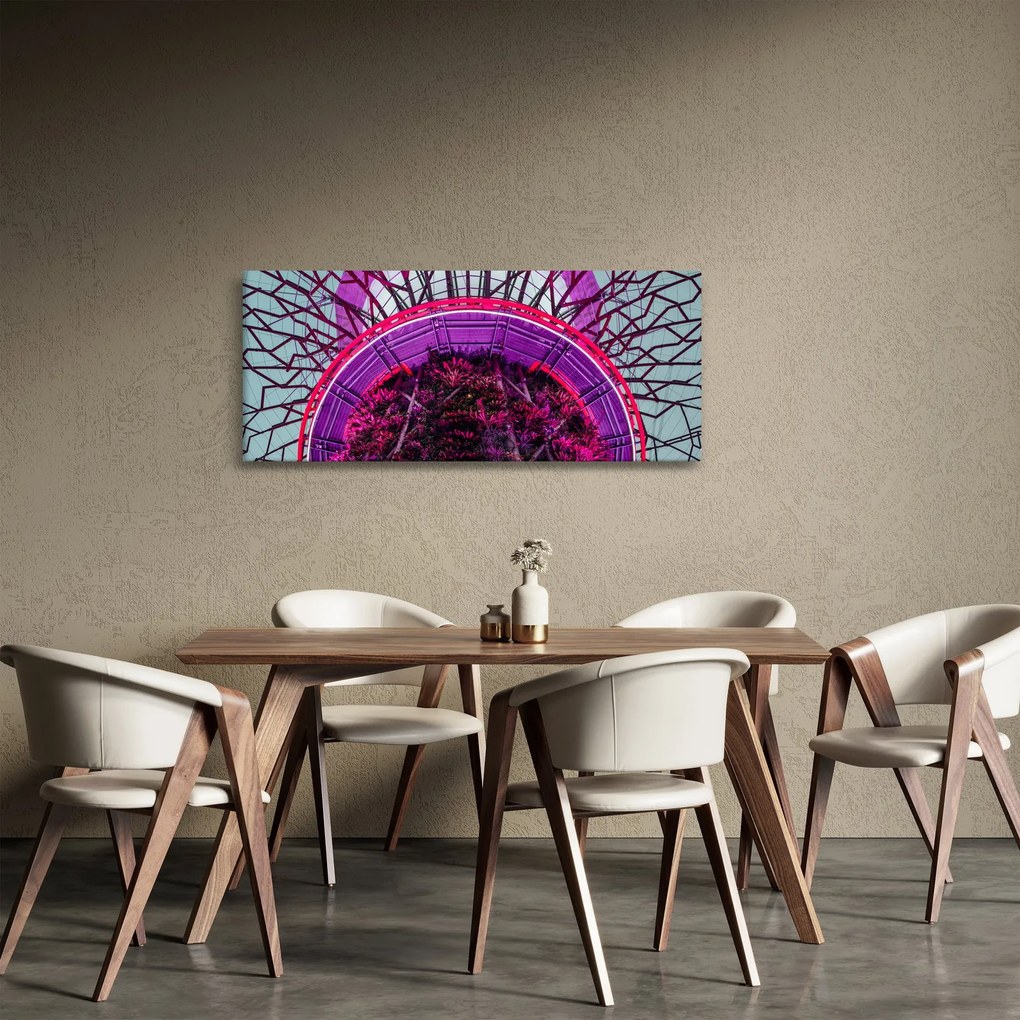 Abstraktný obraz - fialové vetvy (120x50 cm)