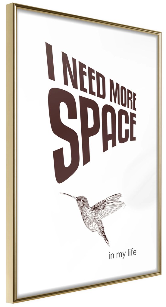 Artgeist Plagát - I Need More Space [Poster] Veľkosť: 30x45, Verzia: Zlatý rám s passe-partout