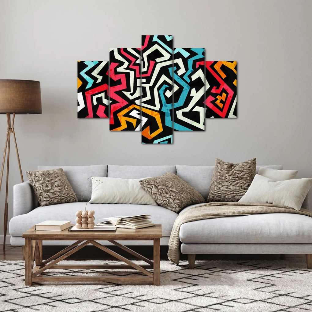 Obraz grafické abstrakcie (150x105 cm)