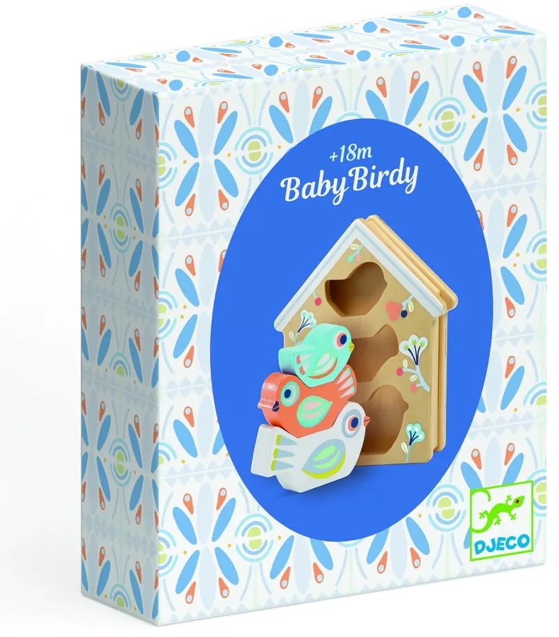 Detské vkladacie drevené puzzle Djeco Vtáčia búdka