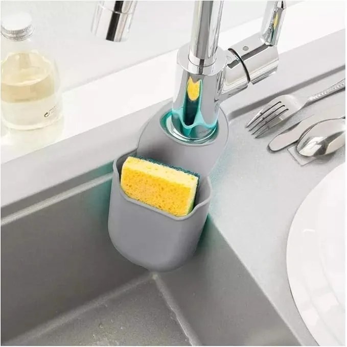 Goodhome Držák na houbičku, na baterii, silikonový šedý SiliBisk