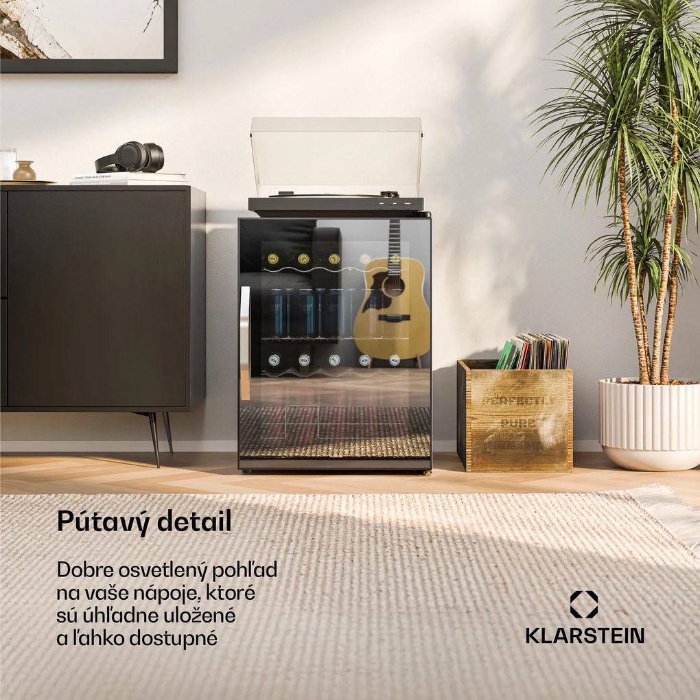 Klarstein Beersafe chladič nápojov so zrkadlovými dverami | 64 x 48 cm | LED vnútorné osvetlenie