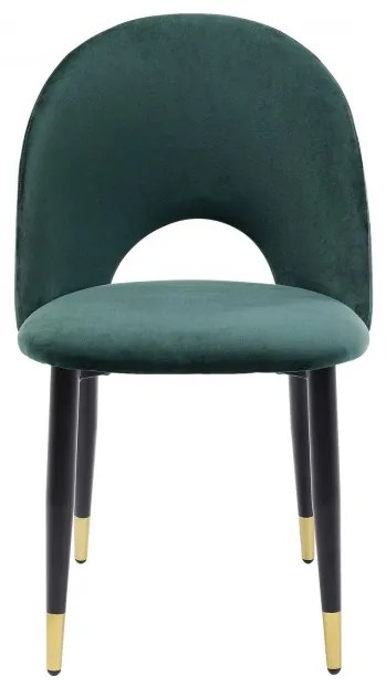 Tmavozelená jedálenská čalúnená stolička Iris Velvet KARE DESIGN