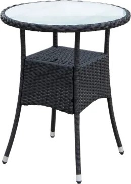 Okrúhly záhradný stolík Alford, 60 cm, čierny%