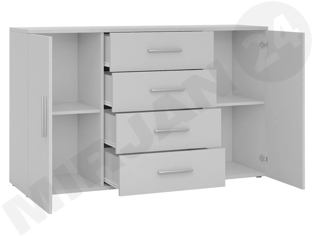 Komoda Cami, Farby: biela / biely lesk
