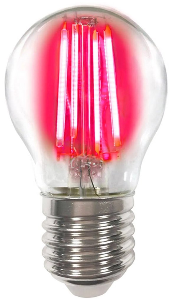 Farebne svietiace E27 4 W LED žiarovka červená
