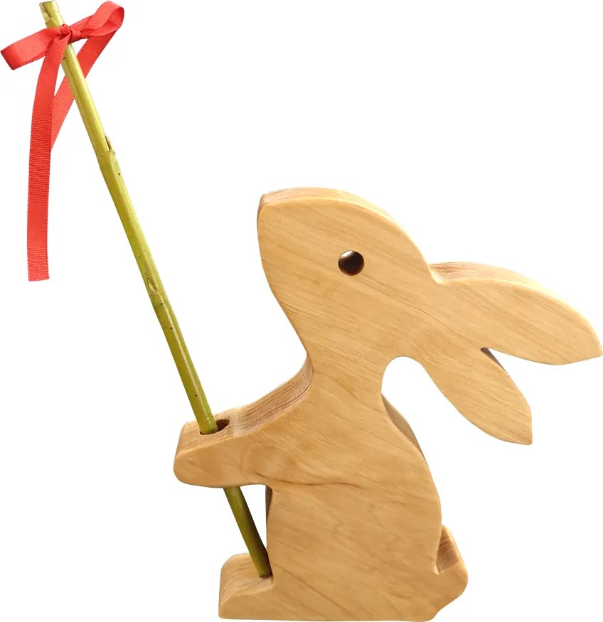 AMADEA Drevená dekorácia zajac, masívne drevo, 15 cm, český výrobok