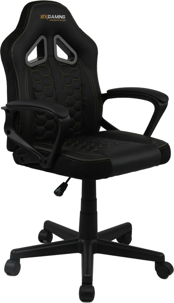 XXXLutz OTOČNÁ STOLIČKA PRE MLÁDEŽ, vzhľad kože, čierna BX Gaming - Detské izby - 001998011101