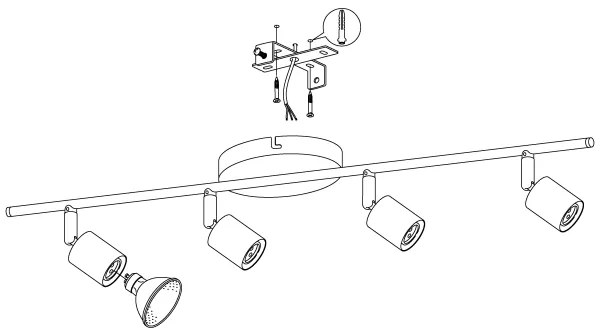 Eglo 92598 - LED bodové svietidlo BUZZ 4xGU10-LED/2,8W/230V