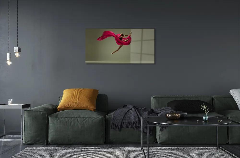 Sklenený obraz Žena ružové motúz materiál 120x60 cm