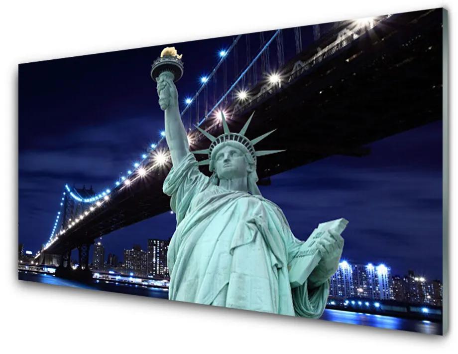 Obraz na akrylátovom skle Most socha slobody 125x50 cm