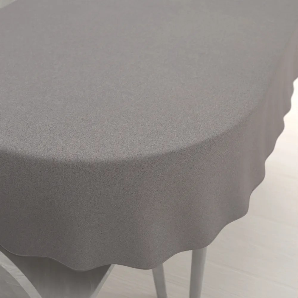 Biante Dekoračný oválny obrus BKR-503 Sivý režný 140x220 cm