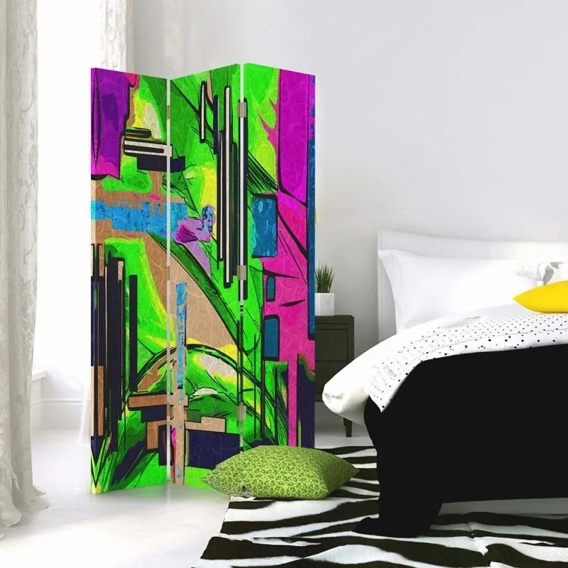 Gario Paraván Abstraktná krajina Rozmery: 145 x 170 cm, Prevedenie: Otočný paraván 360°