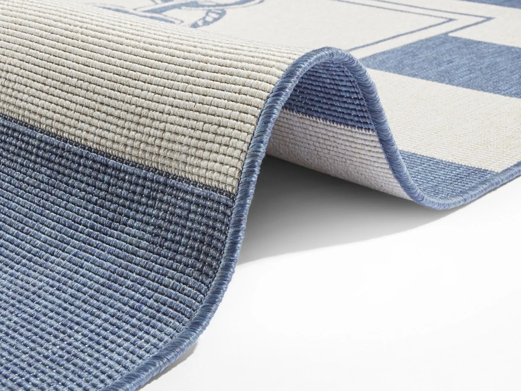 Hanse Home, Kusový koberec Twin Supreme 104143 Blue / Cream – na von aj na doma, 80x150, modrá, chodba / predsieň
