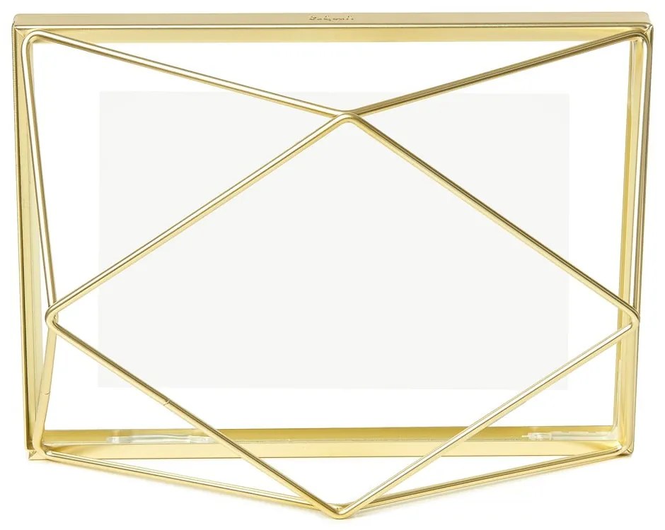 Kovový stojací/na stenu rámček v zlatej farbe 15x20 cm Prisma – Umbra