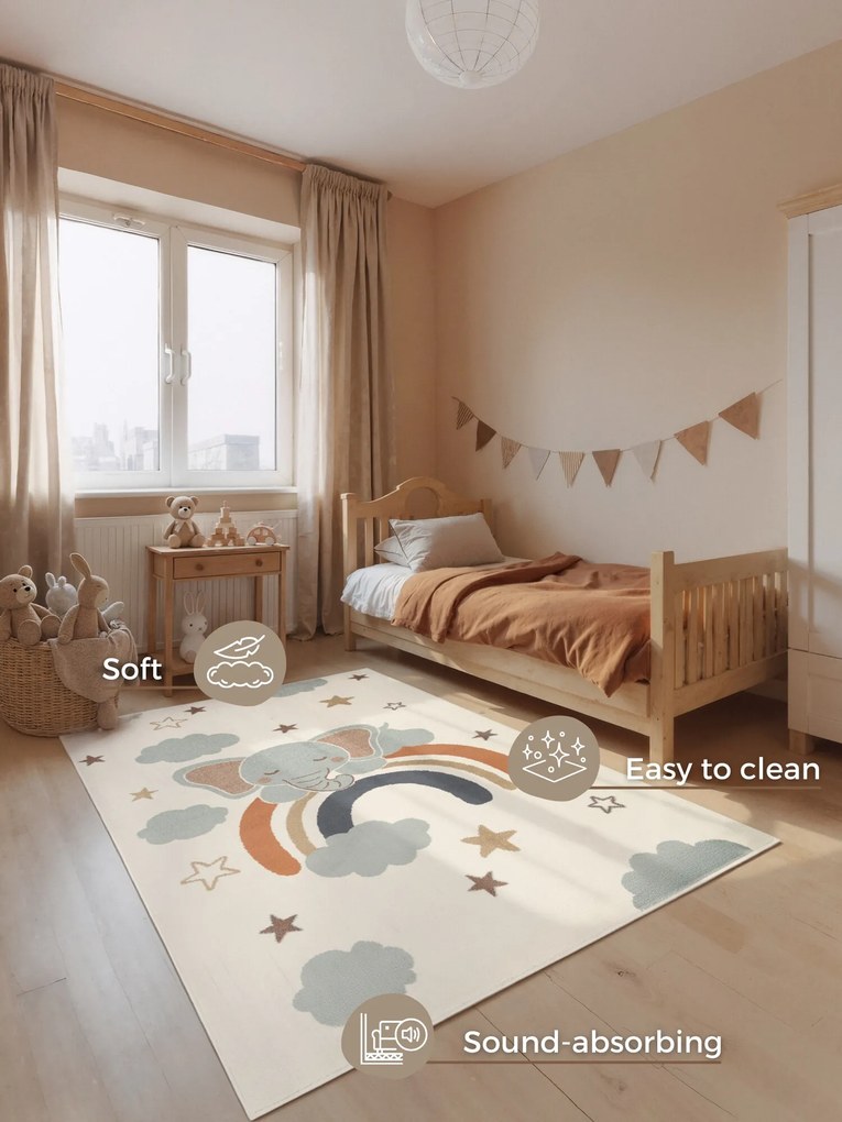 Hanse Home, Detský koberec Adventures 106430 Cream Multicolor, 200x290, viacfarebná, detská izba