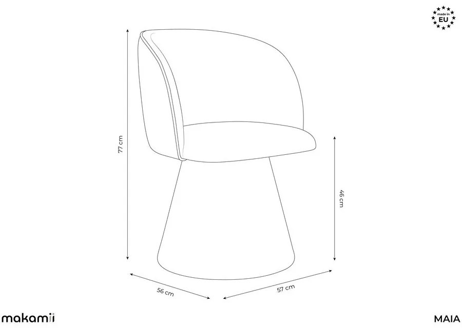 Modré čalúnené jedálenské kreslo Maia – Makamii