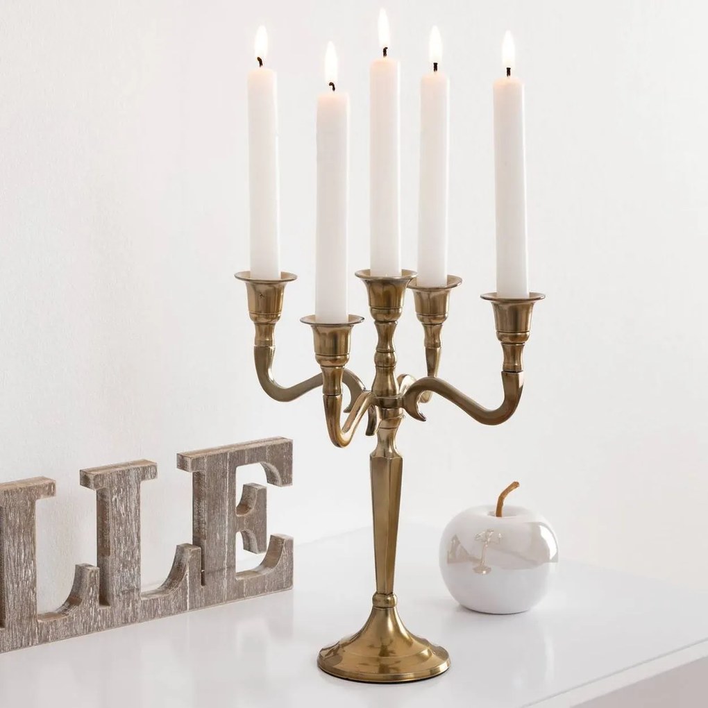 Hliníkový svietnik Leland, 23x23x27 cm, zlatá