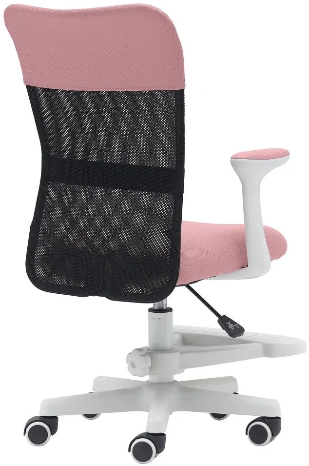 Detská stolička Neoseat MONKEY WHITE s podnožou — látka, biela / svetlo ružová