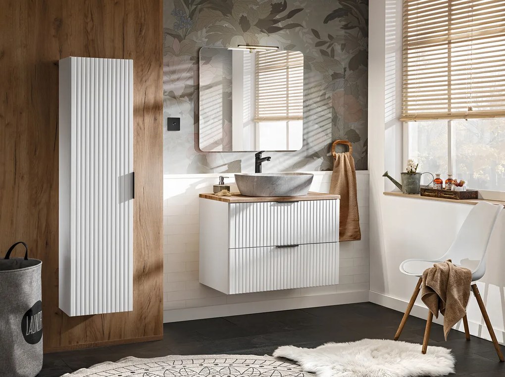 Súprava keramického umývadla na dosku a výpuste Anna 50 cm sivý kameň