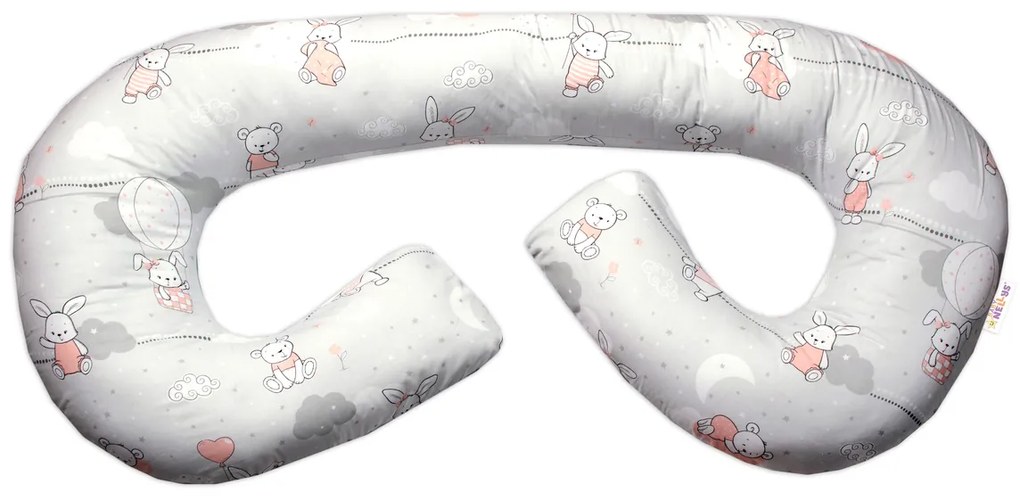 Dojčiace vankúš/relax. poduška MAXI, PES guličky Baby Nellys, Good night Animals, sivý