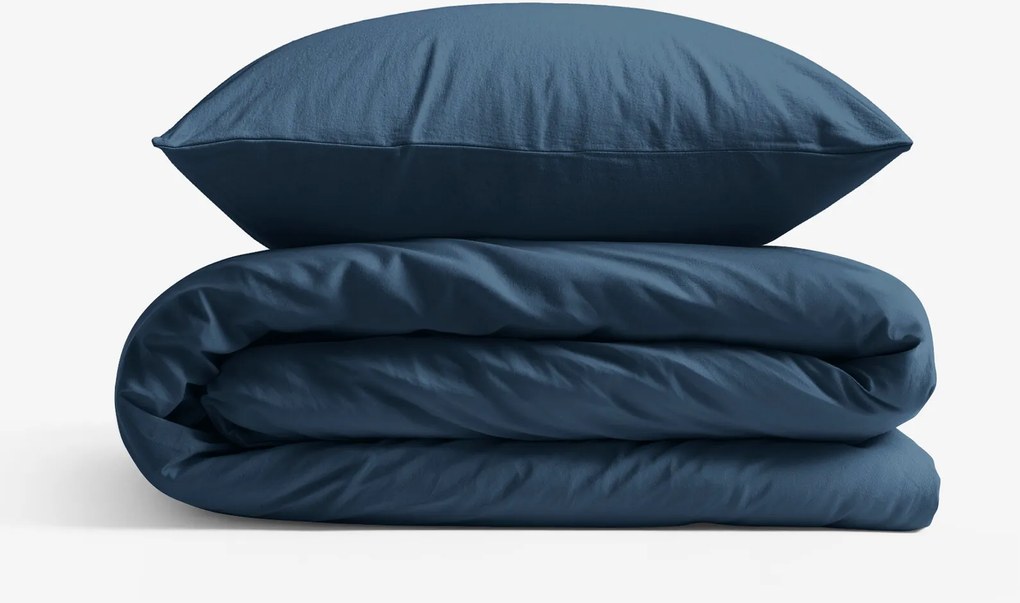 Goldea bavlnené posteľné obliečky - námornícke modré 140 x 200 a 70 x 90 cm