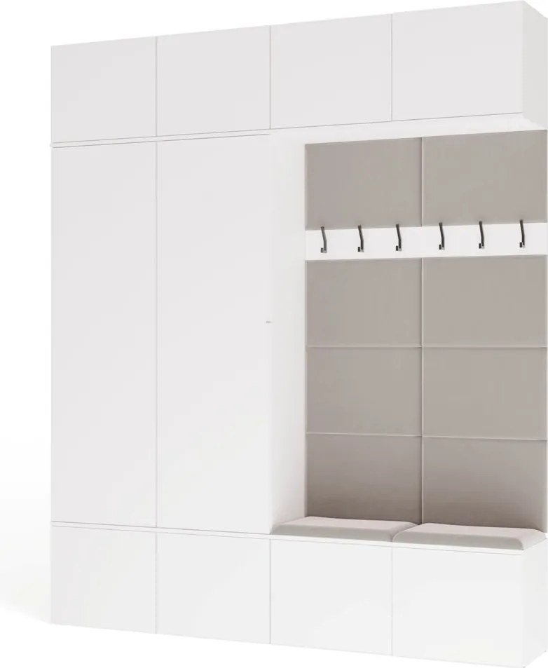 Předsíňová stěna Haga 2Sz2W 200 cm bílá