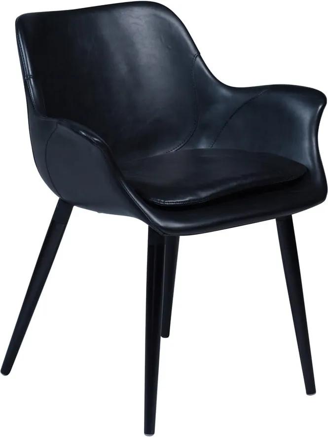 Čierna jedálenská stolička z eko kože s opierkami DAN–FORM Denmark Combino