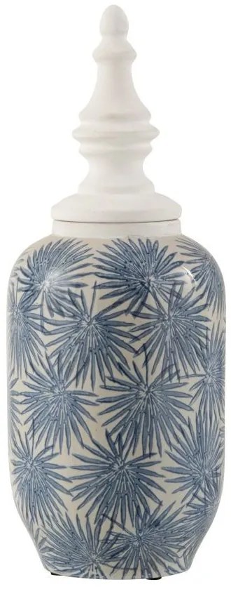 Keramická dóza s modrými kvetmi BLAW - Ø 17 * 49 cm