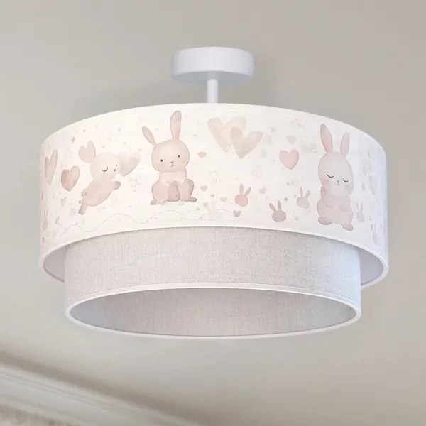 Brilagi-LED Detský prisadený luster BOBO 1xE27/60W/230V pr. 40 cm krémová/šedá/kráľovská