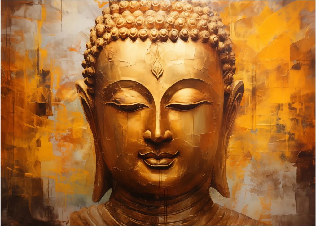 Sklenený obraz - Budha, olejomaľba (70x50 cm)