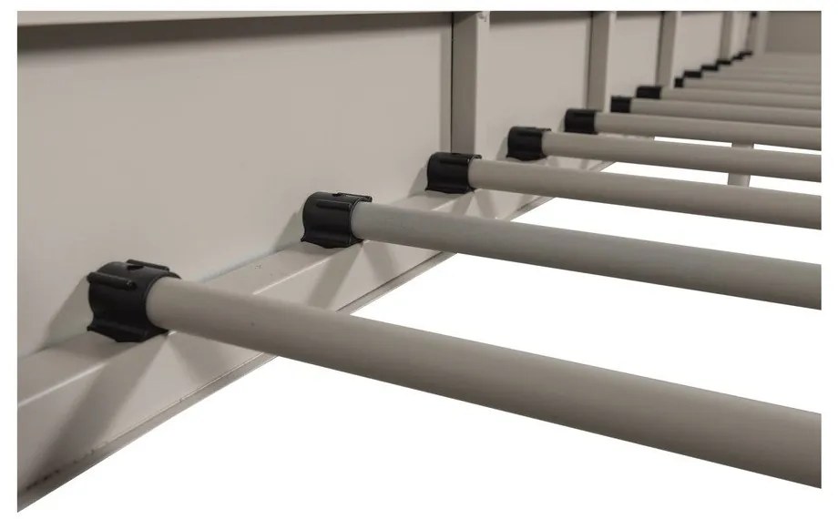 Béžová kovová jednolôžková posteľ s roštom 90x200 cm Mata – WOOOD