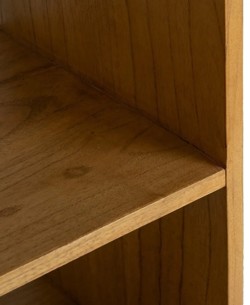 Knižnica z masívu mindi v prírodnej farbe 90x150x40 cm Lysa – Ixia