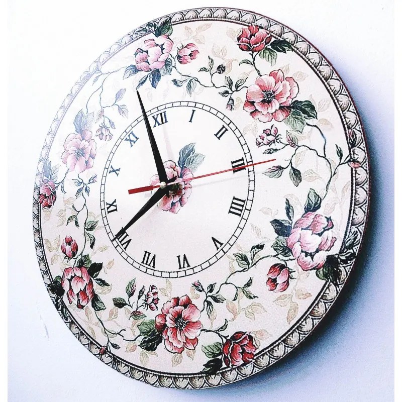 Kvetinové nástenné hodiny s vintage dizajnom I SENTOP HDFK004