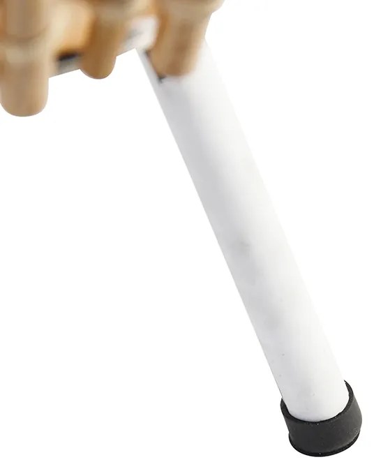 Rustikálna stolná lampa trojnožka bambus s bielou - Canna Capsule