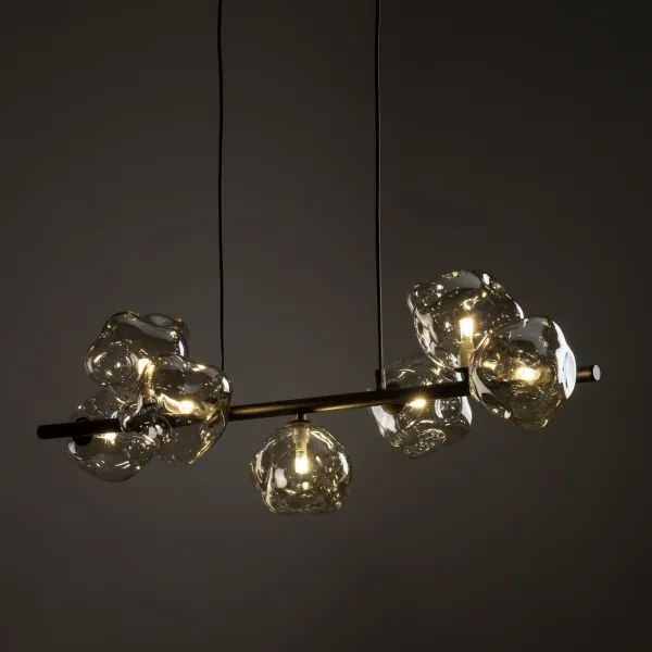 Luster na lanku LAVA 7xG9/8W/230V bronzová/dymovo-béžová