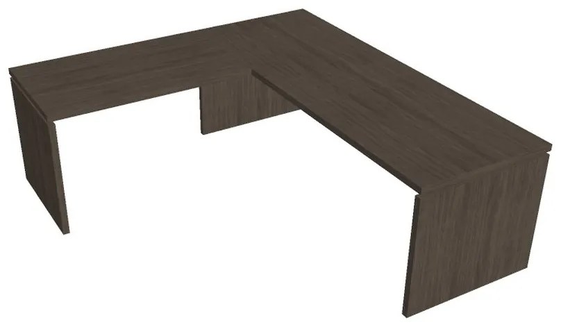 Ergonomický stôl Verno 220 x 200 cm, ľavý, dub antracit