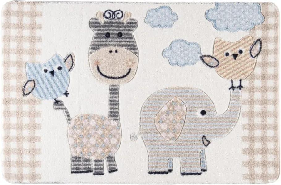 Detský béžový koberec Confetti Animal Kingdom, 100 × 150 cm