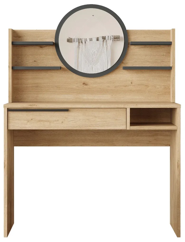 Toaletný stolík Houseland Ainaly dub Castello/antracitovo sivý