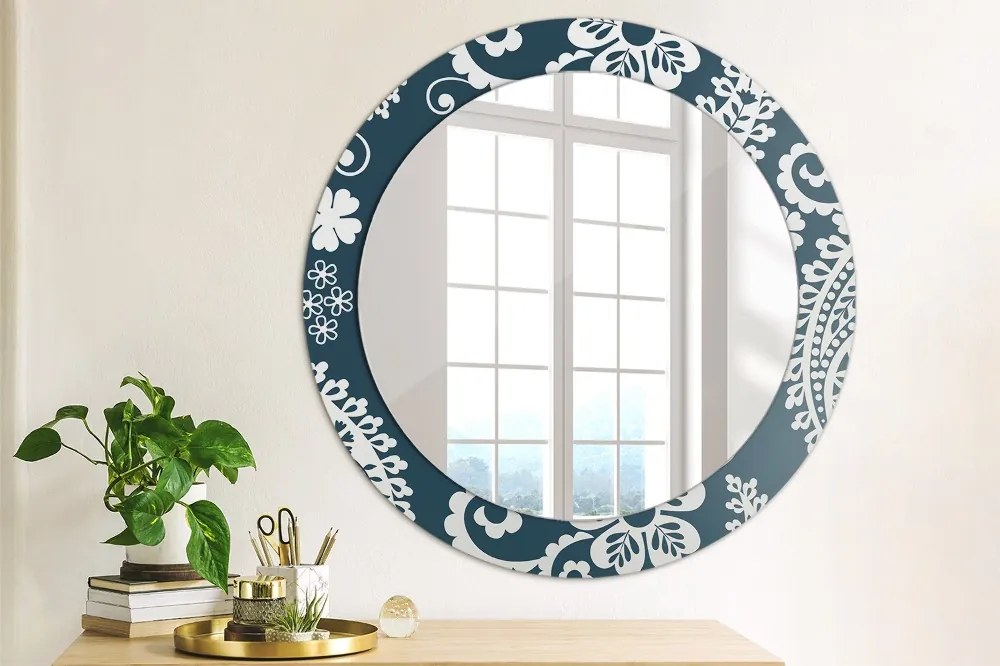 Okrúhle ozdobné zrkadlo na stenu Zloženie paisley fi 70 cm