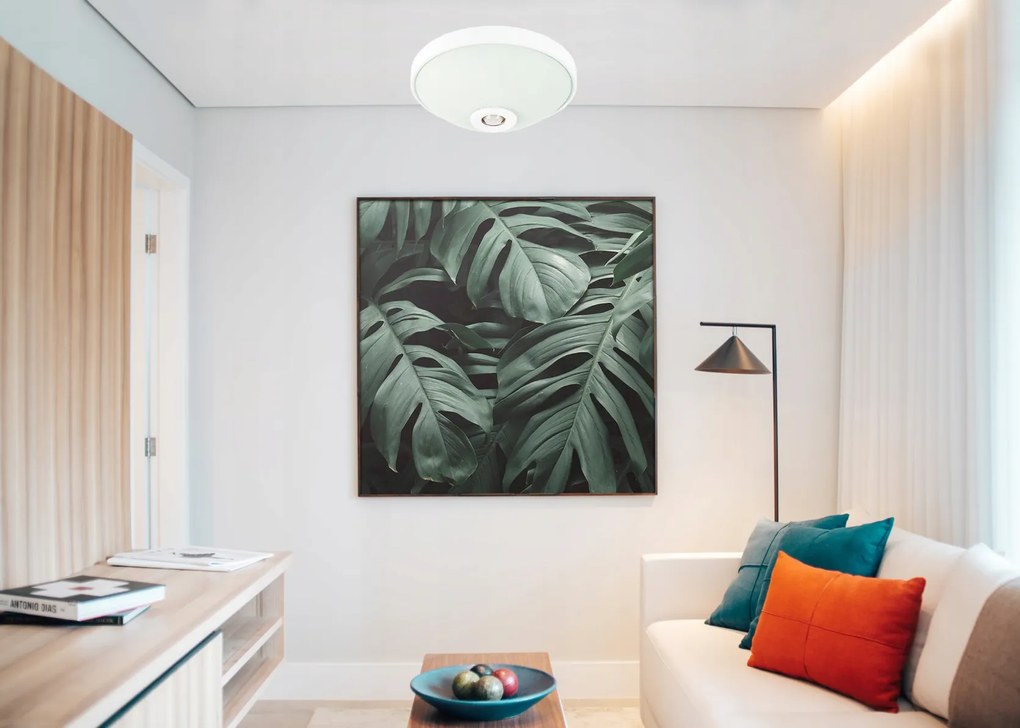 ECOLIGHT LED stropné svietidlo 2xE27 s pohybovým senzorom - sklo