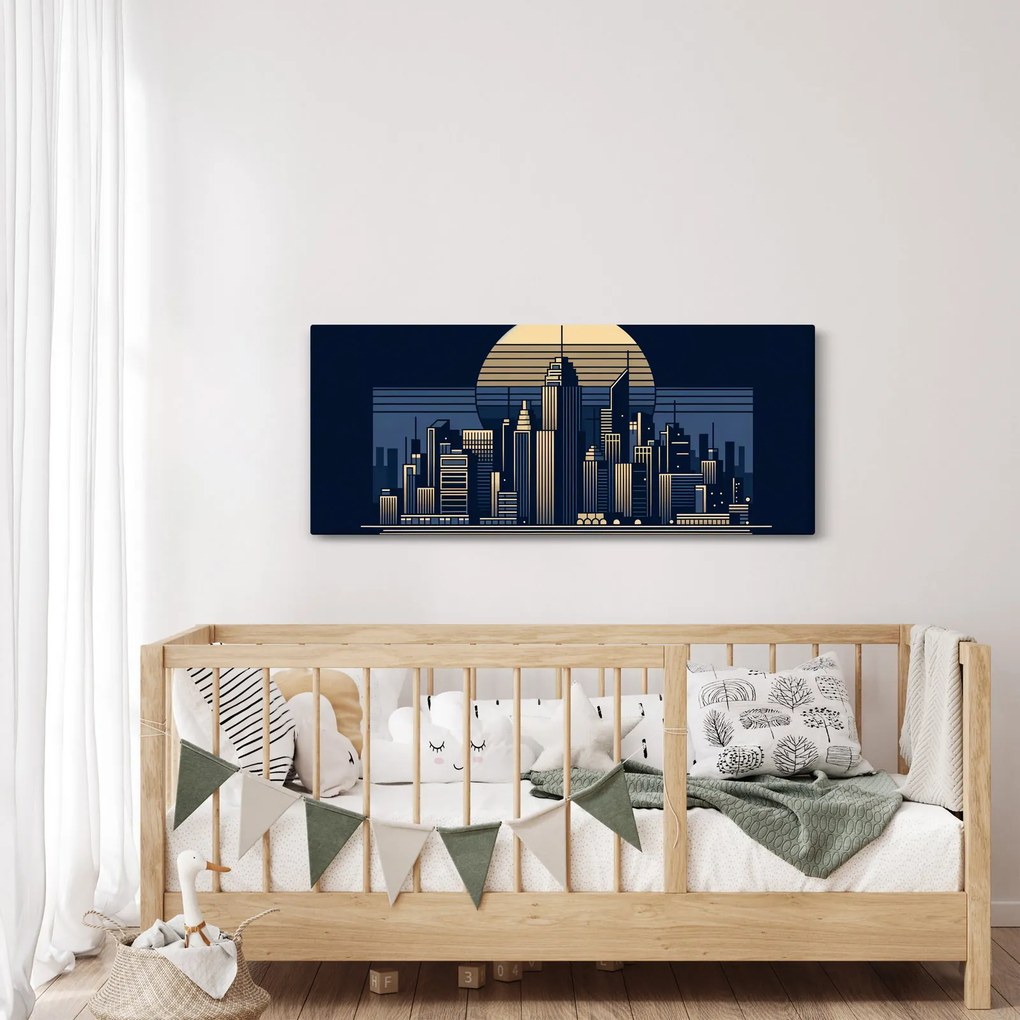 Obraz – Geometrické mesto (120x50 cm)