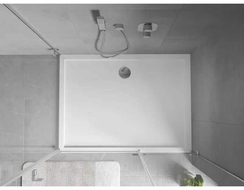 Mexen, Mexen Flow obdĺžniková sprchová vanička slim 75 x 100 cm, biely lesk - 46R107510
