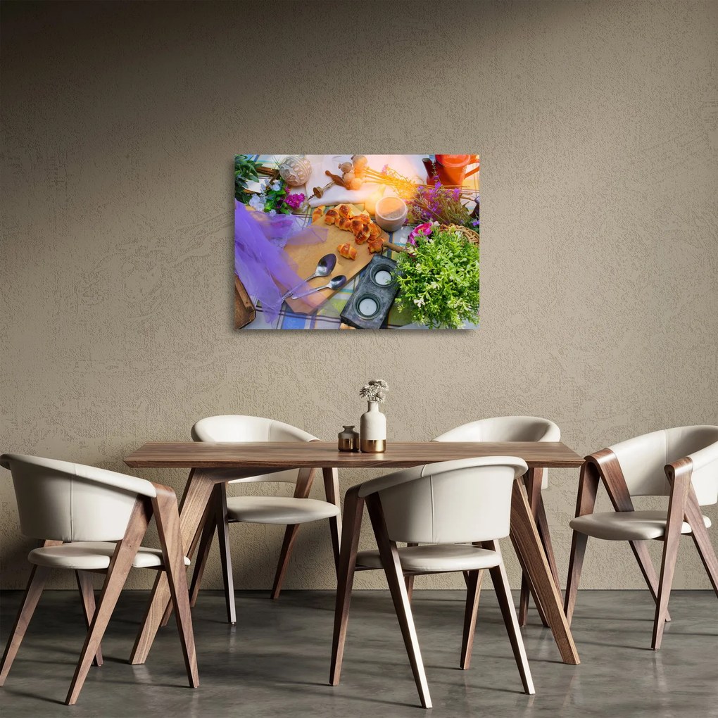 Sklenený obraz - letný piknik (70x50 cm)