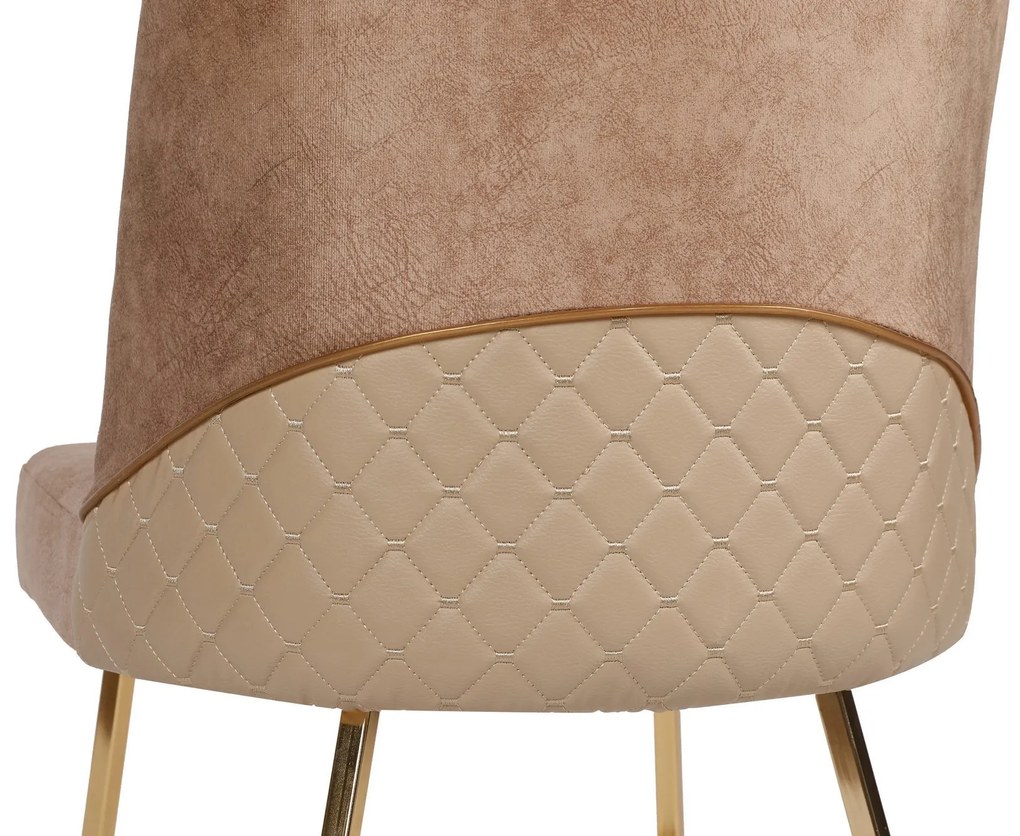 Súprava 4 ks jedálenských stoličiek Madrid hnedá/zlatá