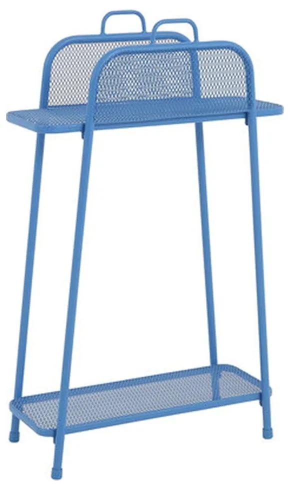 Modrá kovová polica na balkón Garden Pleasure MWH, výška 105,5 cm