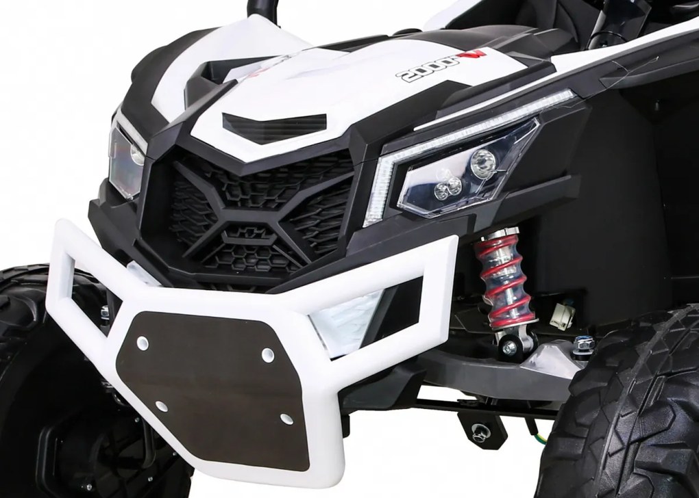 Ramiz Elektrická bugina UTV-MX pre deti biela + pohon 4x4 + diaľkové ovládanie + LED a audio + úložný priestor + EVA + pomalý štart