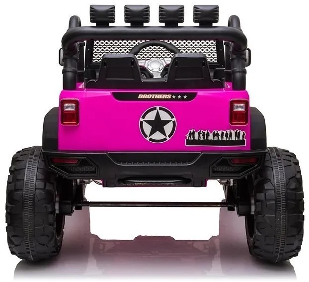LEAN CARS Elektrické autíčko - Jeep JC666 - nelakované - tmavo ružové - 2x200W - batéria - 2x12V7Ah - 2022