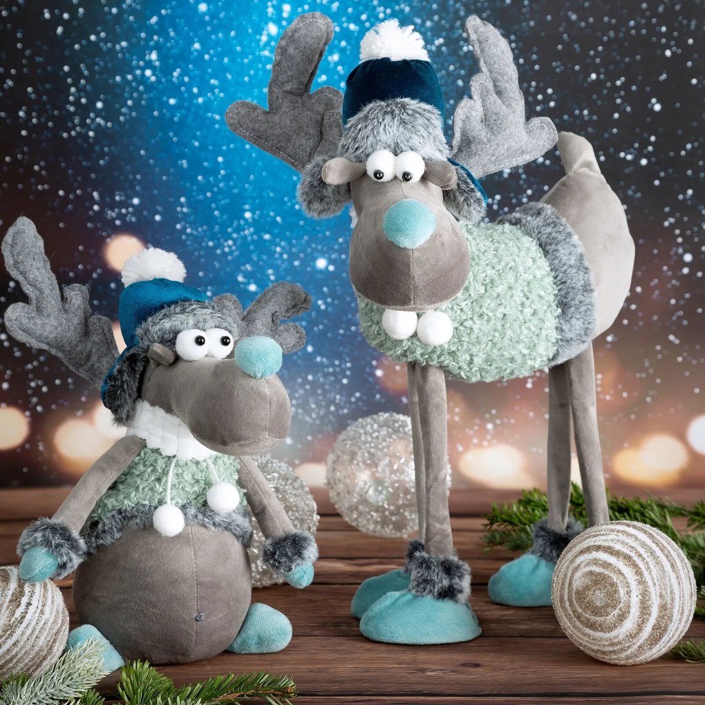 VIANOČNÁ FIGÚRKA REINDEER 43 CM VIACFAREBNÁ